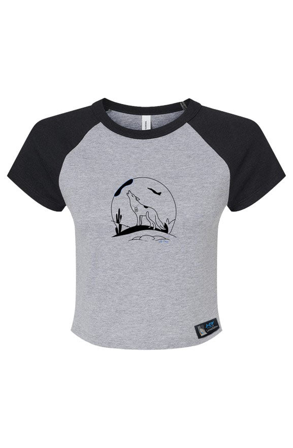 Coyote Micro Rib Raglan Baby Tee | Desert Drop