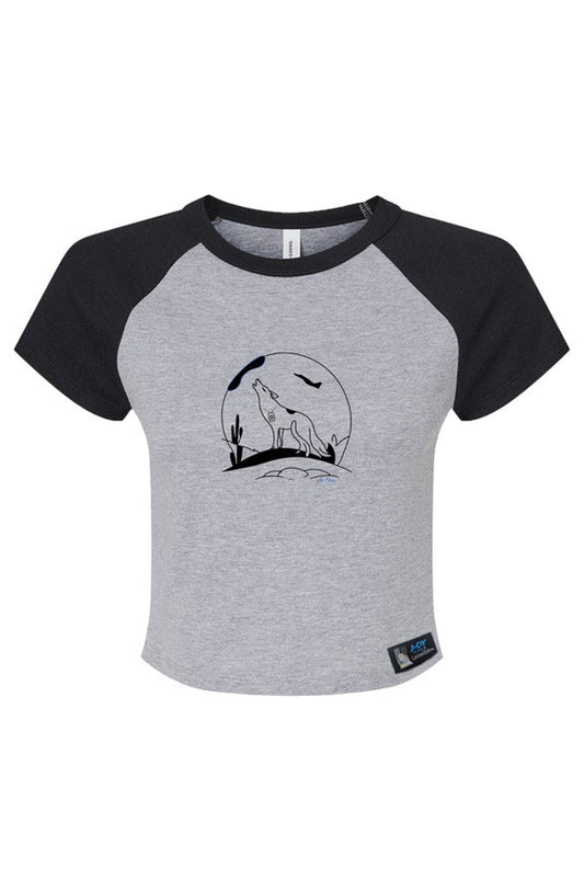 Coyote Micro Rib Raglan Baby Tee | Desert Drop