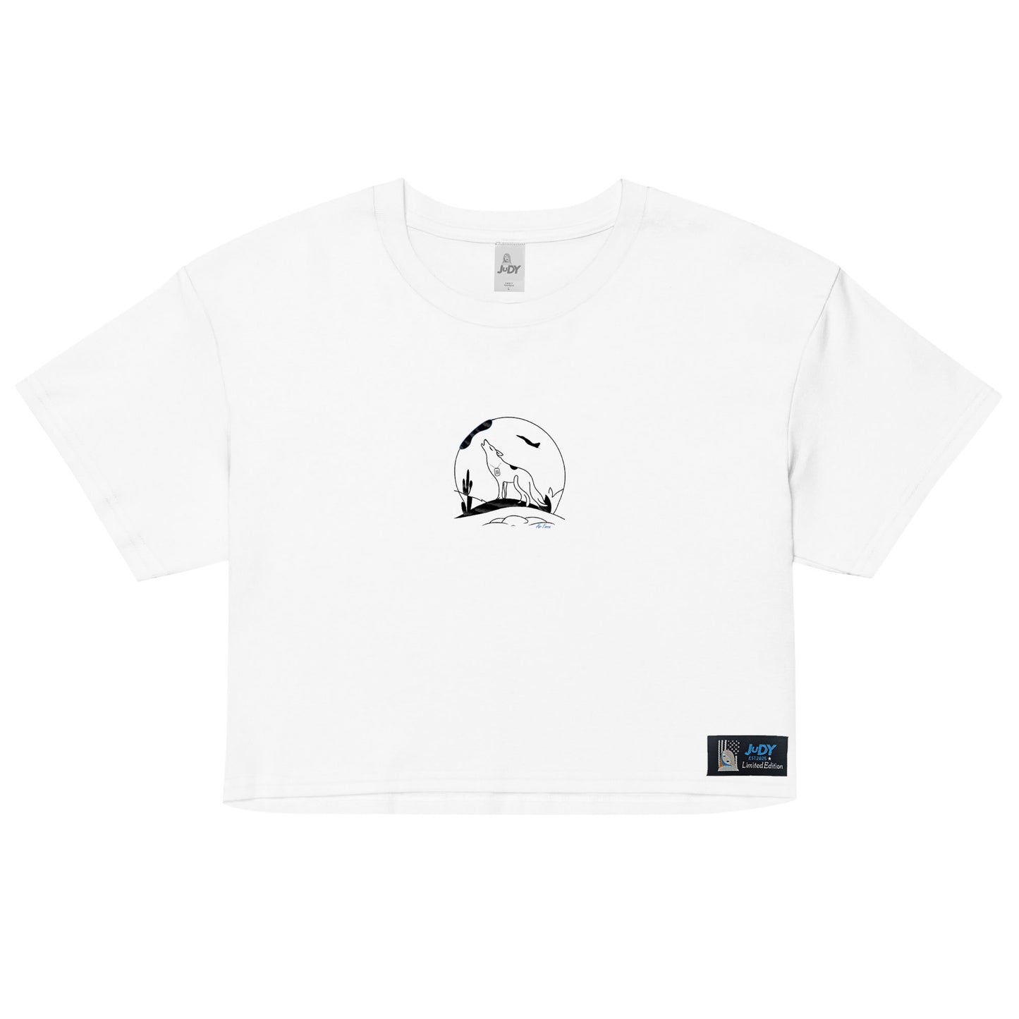 Coyote Embroidered Street Crop Tee | Desert Drop